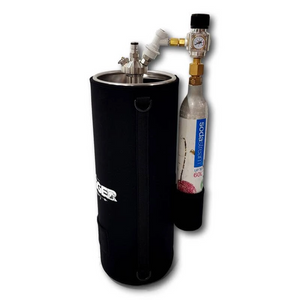10l keg carrying sleeve with pouch attachment for soda stream bottle